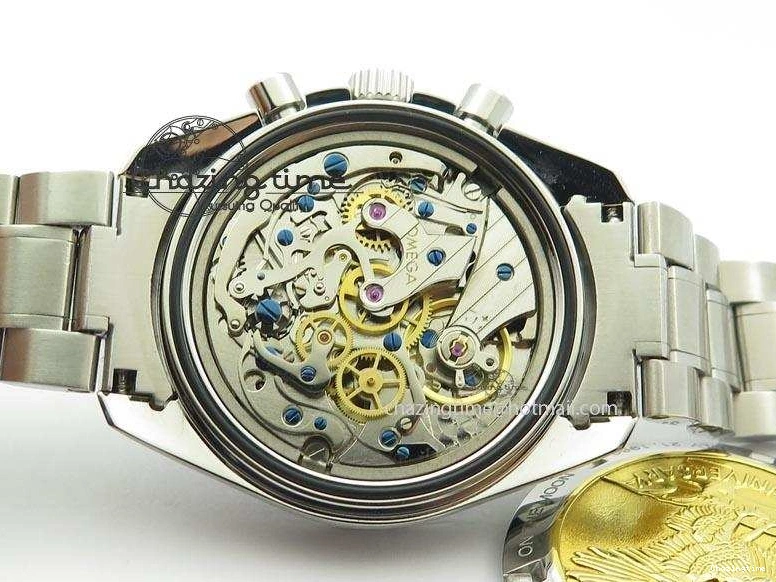 0524 Effortless Speedmaster Apollo 11 On SS Bracelet Manual Winding Chrono Movement 8225